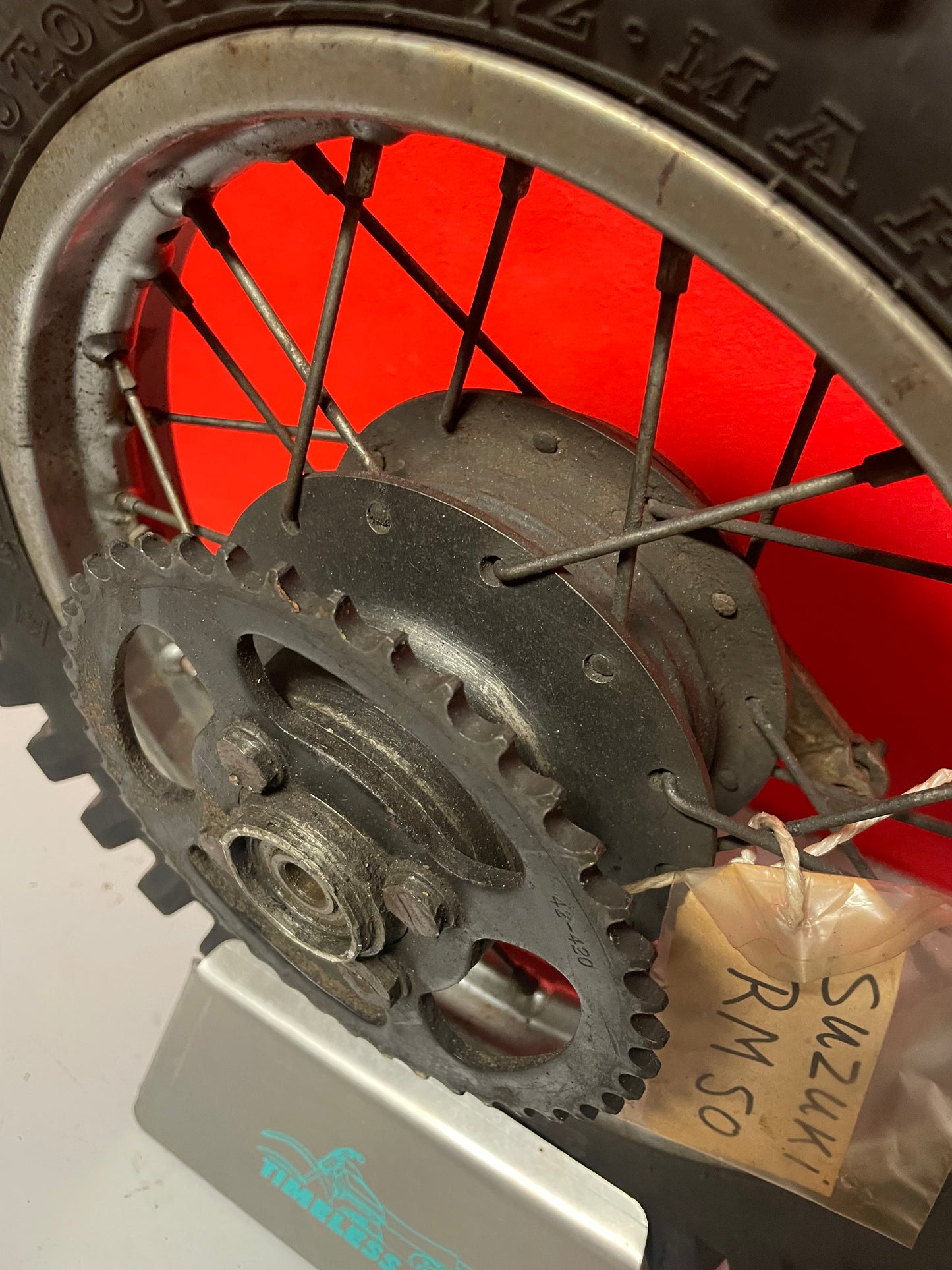 Suzuki RM50 1979-1981 (N-T-X) rear wheel complete