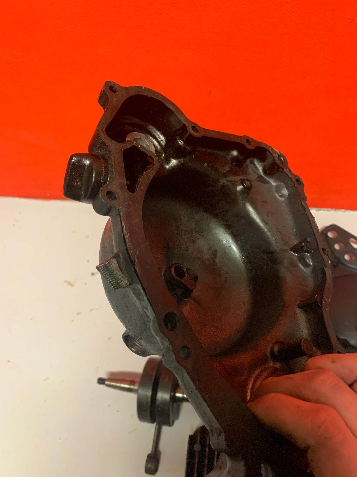 Suzuki RM80 engine 1983-1985 crankcase gearbox crankshaft