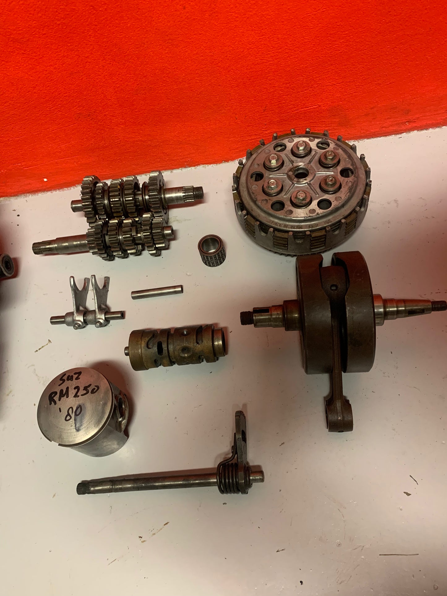 Suzuki Rm250 Engine 1980 crankcase gearbox crankshaft